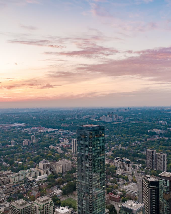 Overview of One Bloor's exterior designs providing unparalleled views of the surrounding cityscape